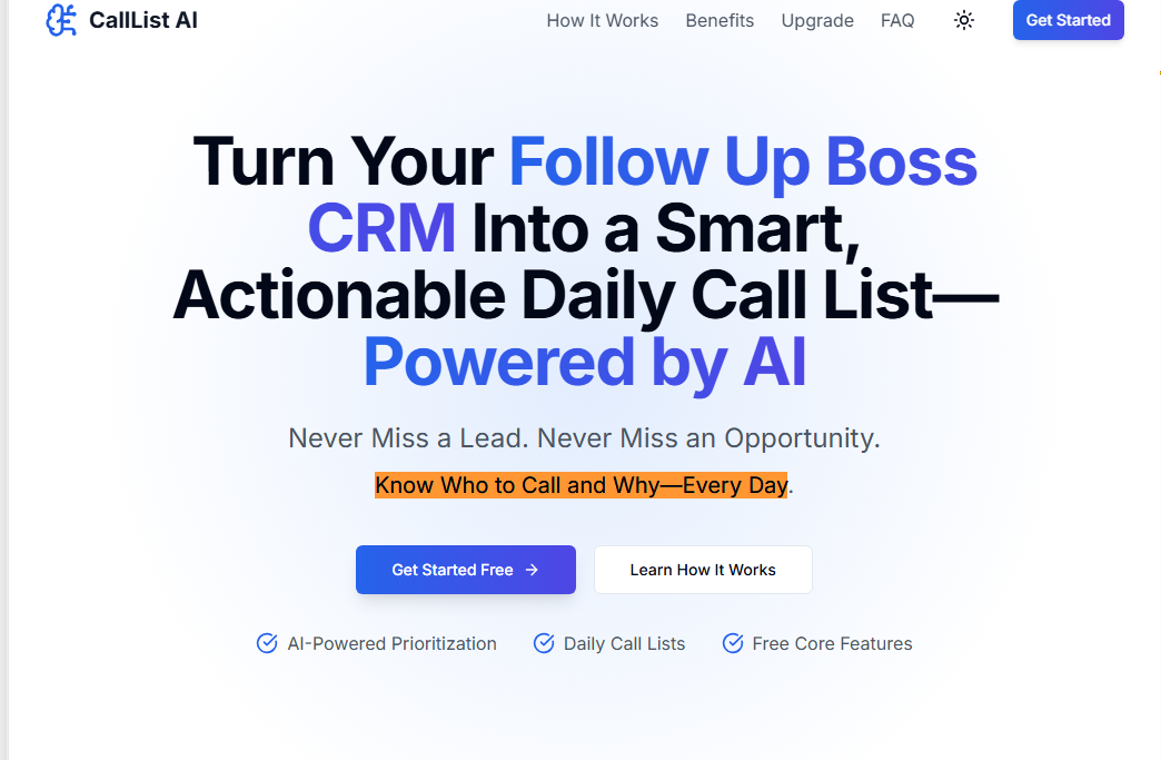 CallList AI Dashboard